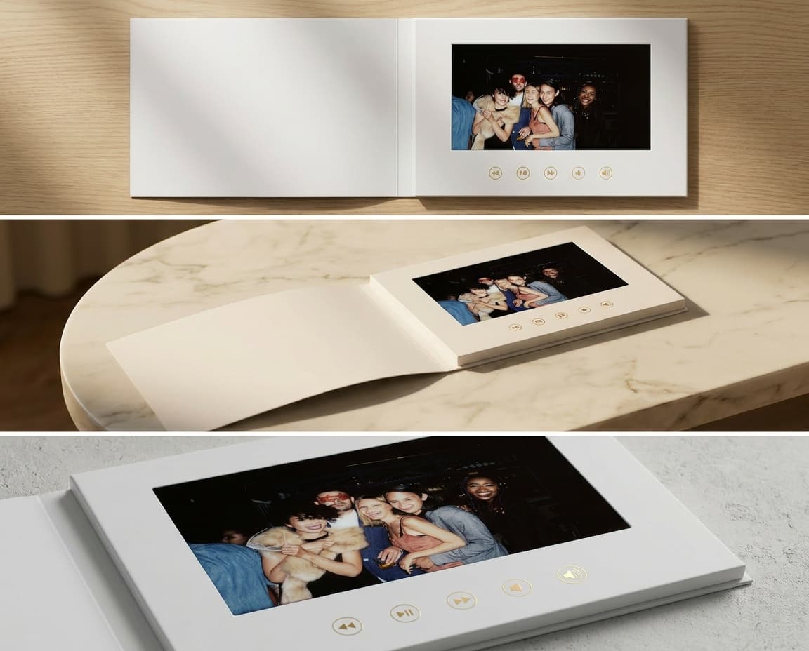 Videobook detail โ keepsake presentation close-up